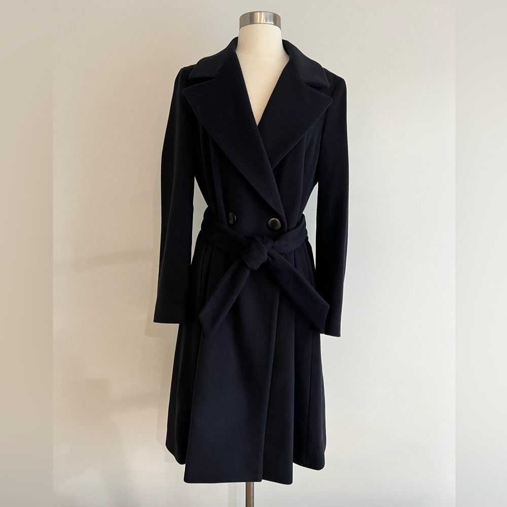 Armani Collezioni Navy Wool Coat